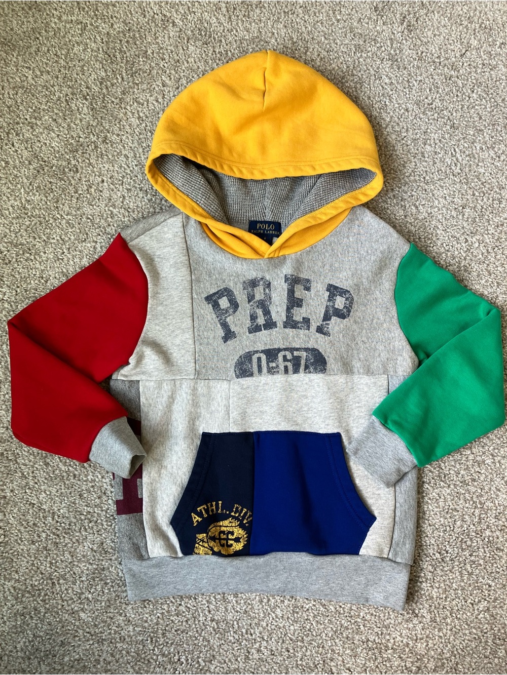 Polo by Ralph Lauren Colorblock Crewneck Hoodie - Yellow/Red/Green/Blue/Gray